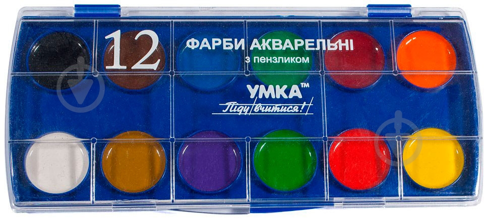 Краски акварельные КР82 12 кольорів Умка - фото 1