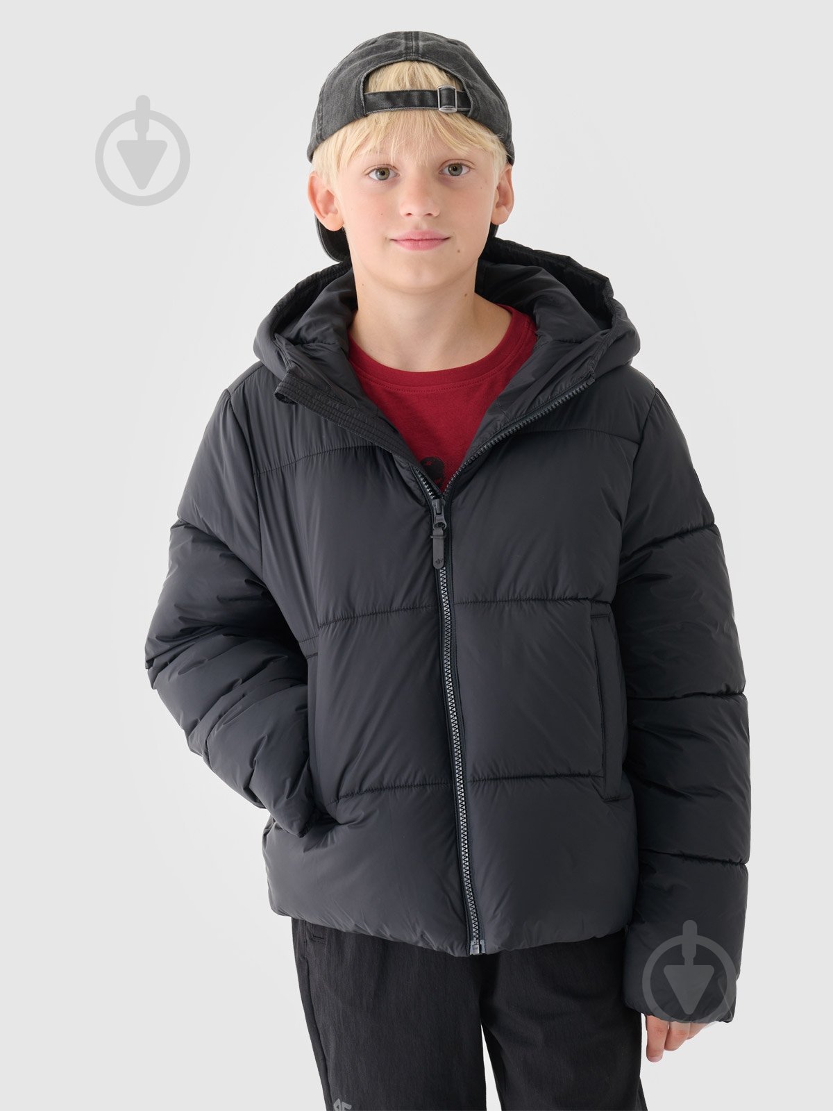 Пуховик для хлопчиків зимовий 4F DOWN JACKET M463 4FJWAW24TDJAM463-20S чорний - фото 1