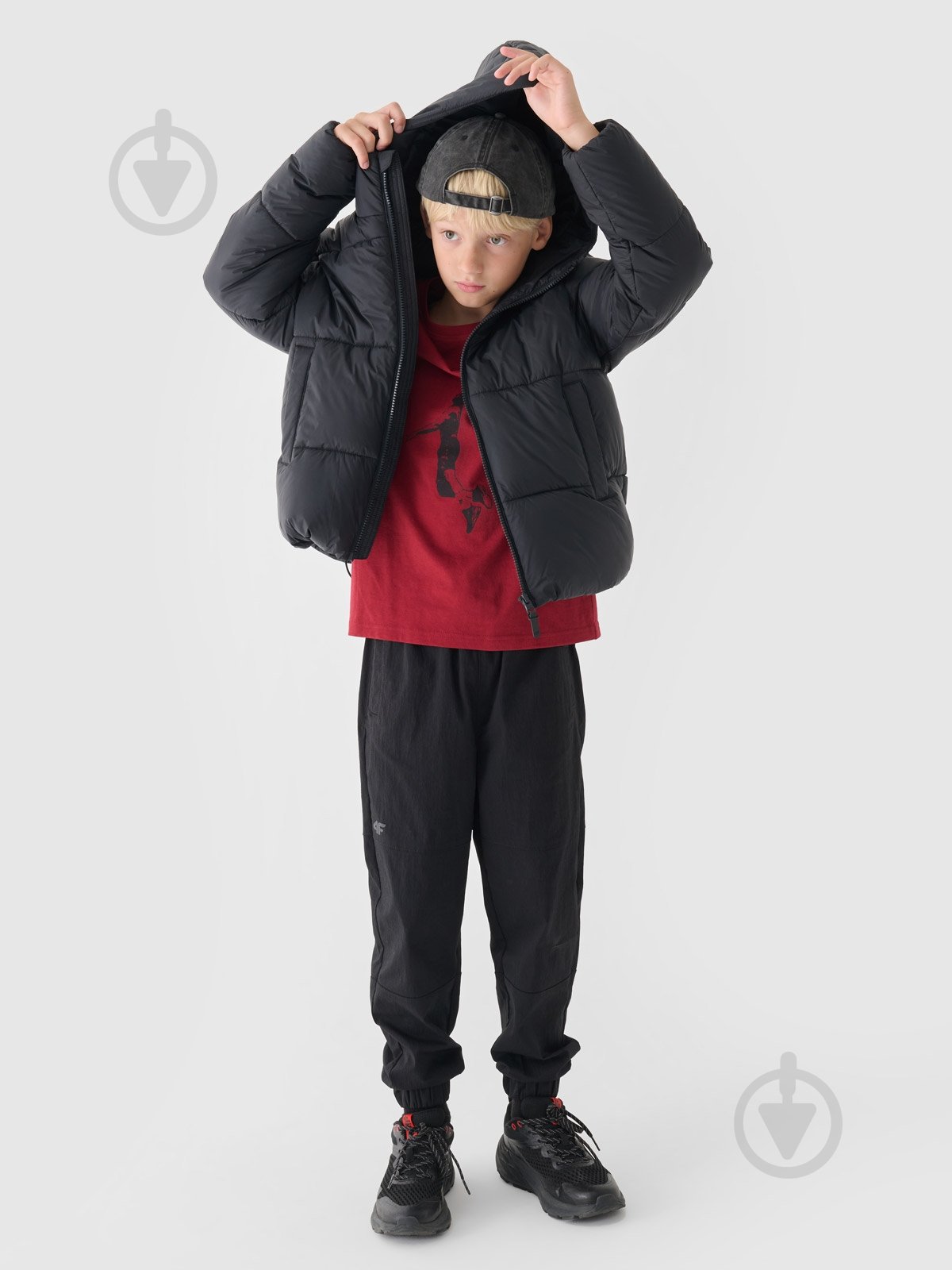 Пуховик для хлопчиків зимовий 4F DOWN JACKET M463 4FJWAW24TDJAM463-20S чорний - фото 7