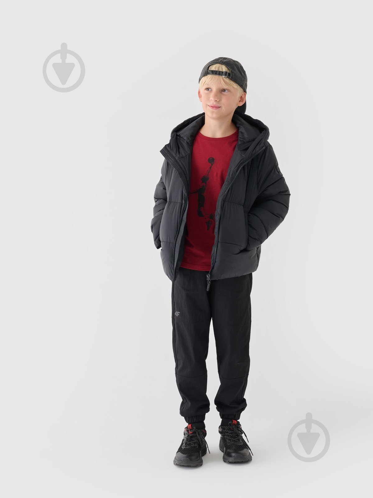 Пуховик для хлопчиків зимовий 4F DOWN JACKET M463 4FJWAW24TDJAM463-20S чорний - фото 8