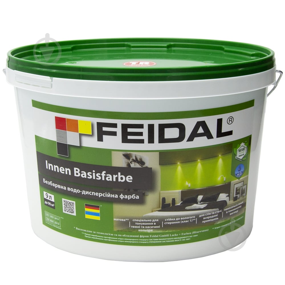 Краска латексная с колорированием Feidal Innen Basisfarbe мат RAL 5001 9 л - фото 4