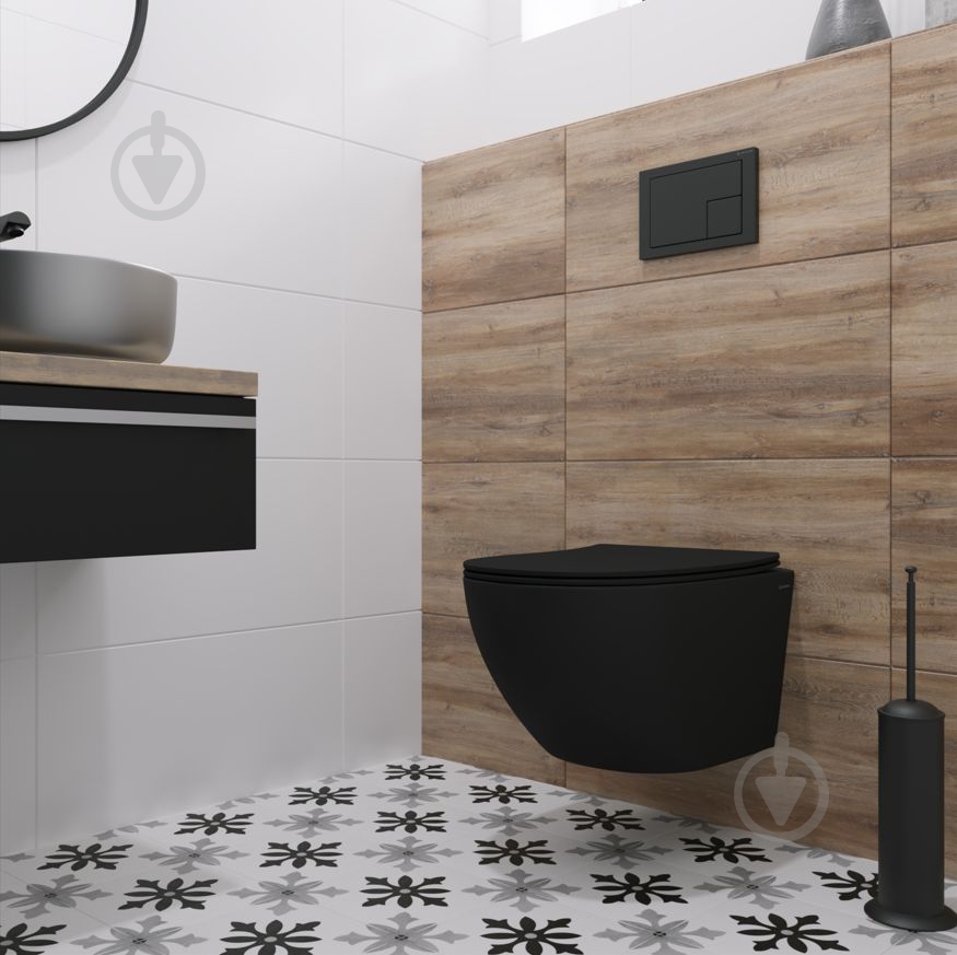 Унитаз подвесной Helmken 35103001B 2 в 1 с сиденьем Soft Сlose/EasyOff дюропласт + шумоизоляция, черный матовый - фото 10 Унитаз подвесной Helmken 35103001B 2 в 1 с сиденьем Soft Сlose/EasyOff дюропласт + шумоизоляция, черный матовый - фото 10