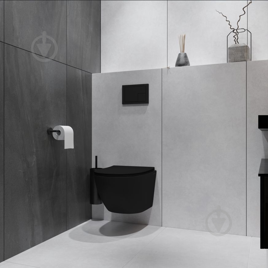 Унитаз подвесной Helmken 35103001B 2 в 1 с сиденьем Soft Сlose/EasyOff дюропласт + шумоизоляция, черный матовый - фото 13 Унитаз подвесной Helmken 35103001B 2 в 1 с сиденьем Soft Сlose/EasyOff дюропласт + шумоизоляция, черный матовый - фото 13