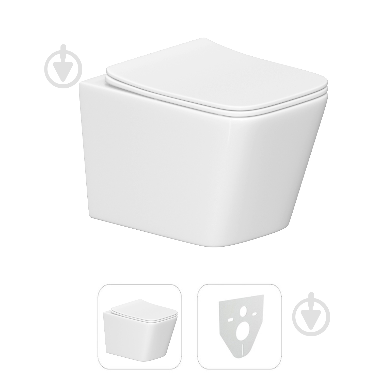 Унитаз подвесной Helmken 35120001 2 в 1с сиденьем Soft Сlose/EasyOff дюропласт + шумоизоляция, белый - фото 1 Унитаз подвесной Helmken 35120001 2 в 1с сиденьем Soft Сlose/EasyOff дюропласт + шумоизоляция, белый - фото 1