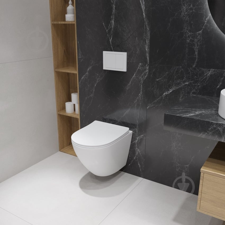 Унітаз підвісний Helmken 35490101 з сидінням Soft Сlose/EasyOff дюропласт, білий 35490101 з сидінням Soft Сlose/EasyOff дюропласт, білий - фото 7