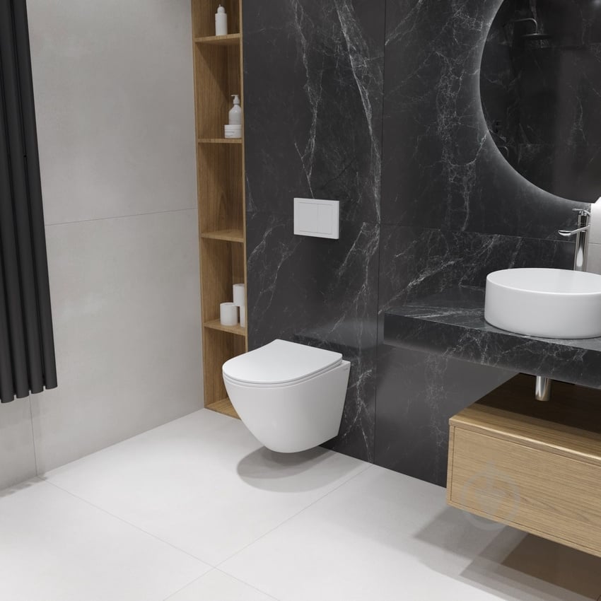 Унітаз підвісний Helmken 35490101 з сидінням Soft Сlose/EasyOff дюропласт, білий 35490101 з сидінням Soft Сlose/EasyOff дюропласт, білий - фото 9