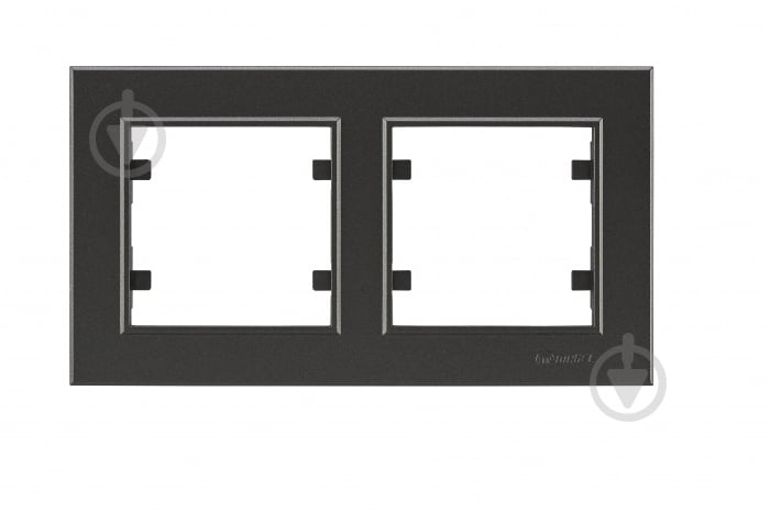 Рамка двухместная Makel Karea горизонтальная дымчатый - фото 1