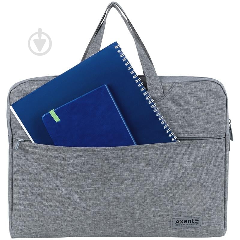 Сумка для документов текстильная А4 светло-серая Axent 1632-01-A - фото 3 Сумка для документов текстильная А4 светло-серая Axent 1632-01-A - фото 3