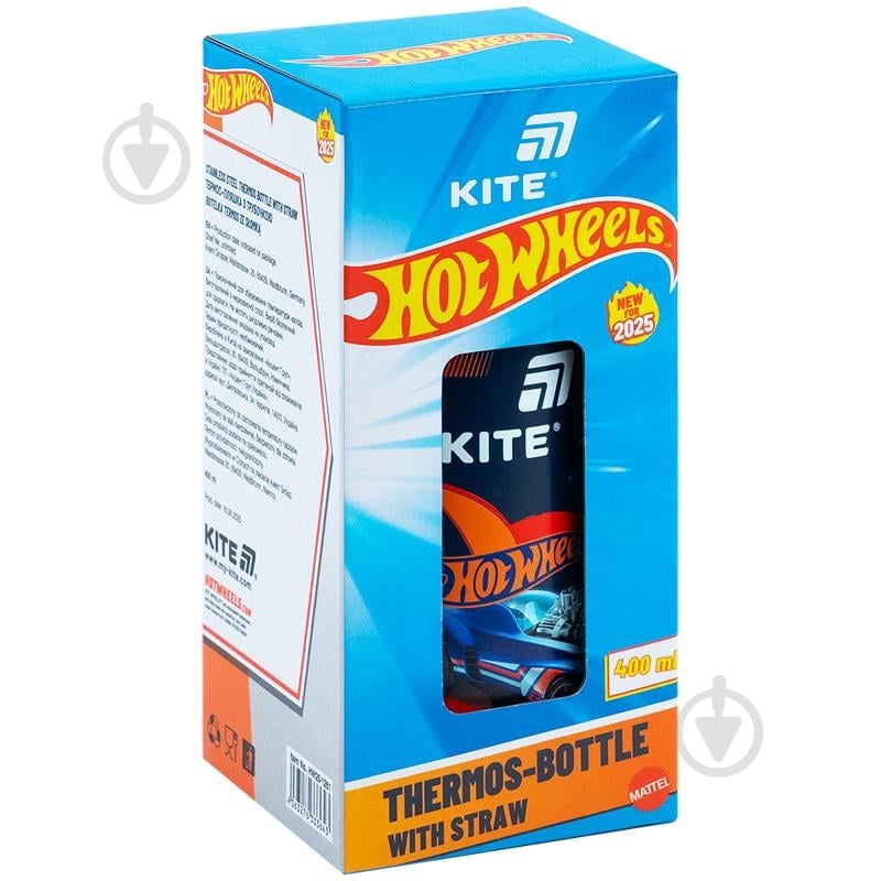 Термос KITE з трубочкою 400 мл Hot Wheels HW25-1261 - фото 5 Термос KITE з трубочкою 400 мл Hot Wheels HW25-1261 - фото 5