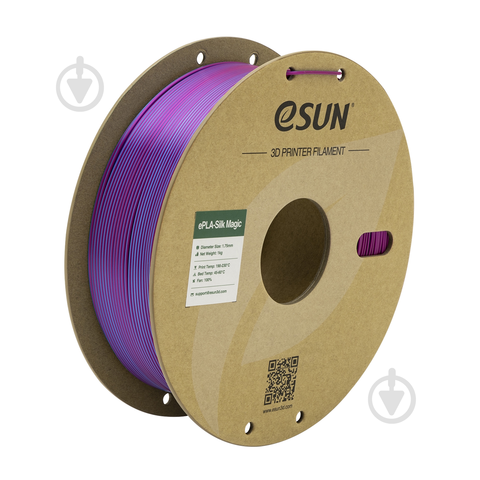 Пластик для 3D-принтера Esun ePLA-Silk Magic 1,75 мм 1 кг красный+синий - фото 1 Пластик для 3D-принтера Esun ePLA-Silk Magic 1,75 мм 1 кг красный+синий - фото 1