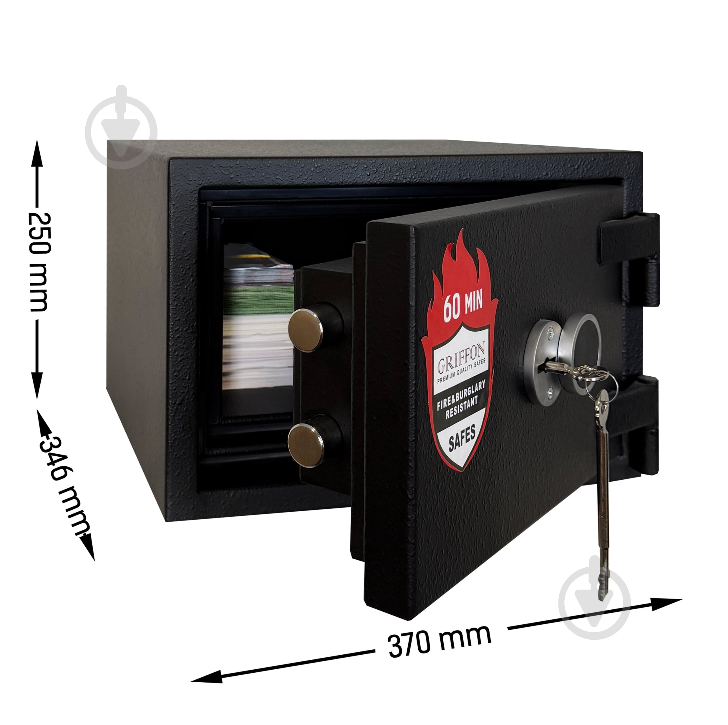 Сейф огнестойкий Griffon FRS.25.K Black - фото 3