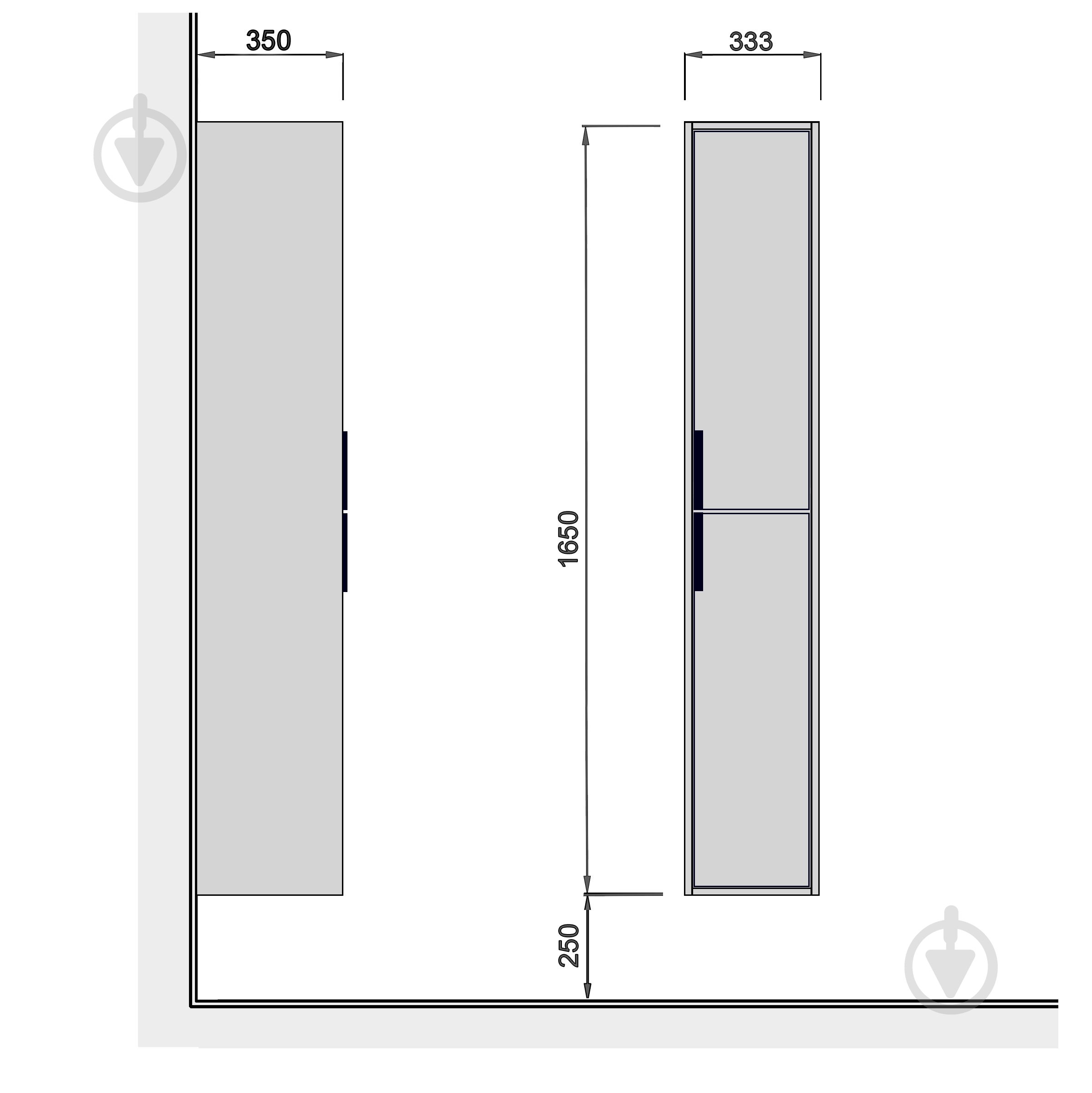 Пенал подвесной Мойдодыр Grace П-33-А NEW - фото 5