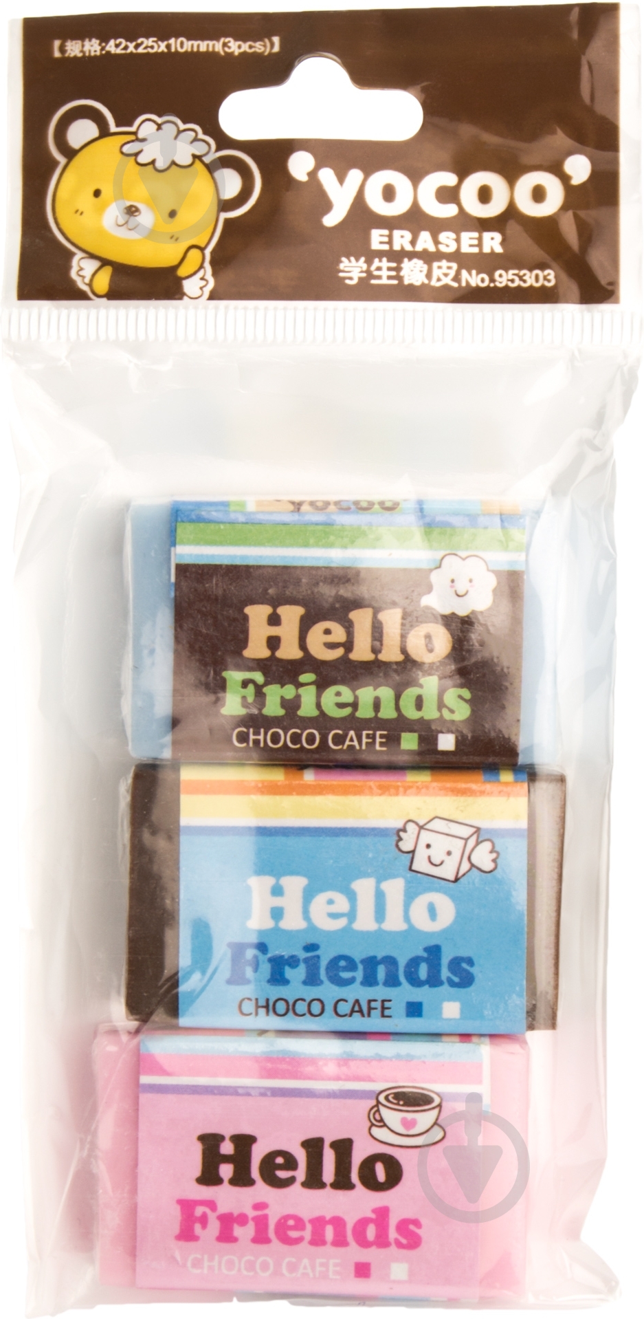 Ластик 95303 YOCOO 3 шт. Deli - фото 3