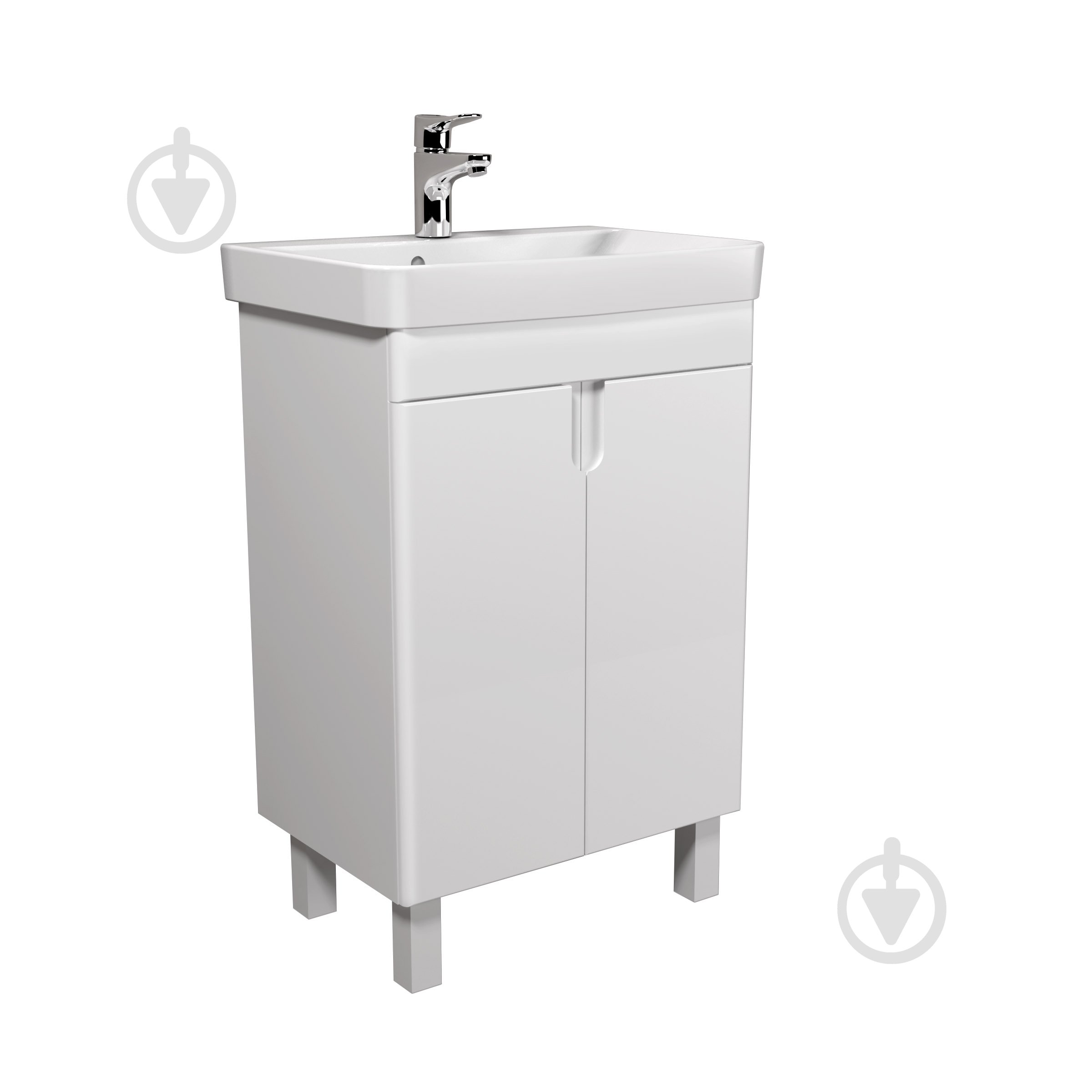 Тумба Мойдодыр напольная/подвесная Simple White 55-U с умывальником River 55 - фото 1 Тумба Мойдодыр напольная/подвесная Simple White 55-U с умывальником River 55 - фото 1