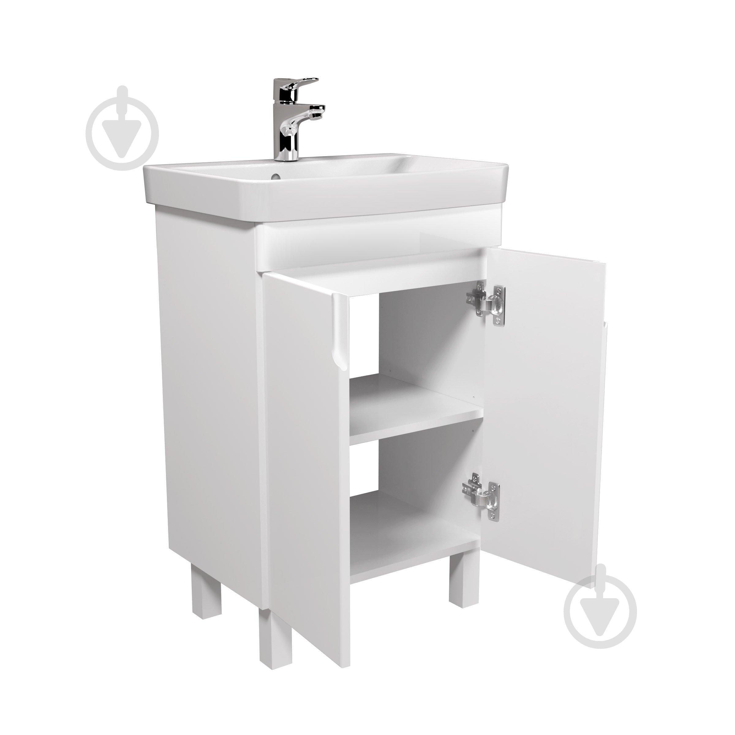 Тумба Мойдодыр напольная/подвесная Simple White 55-U с умывальником River 55 - фото 3 Тумба Мойдодыр напольная/подвесная Simple White 55-U с умывальником River 55 - фото 3