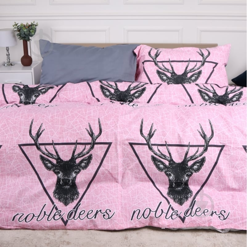 Комплект постельного белья MirSon Ranforce Elite 17-0516 Noble deers pink мульти - фото 1