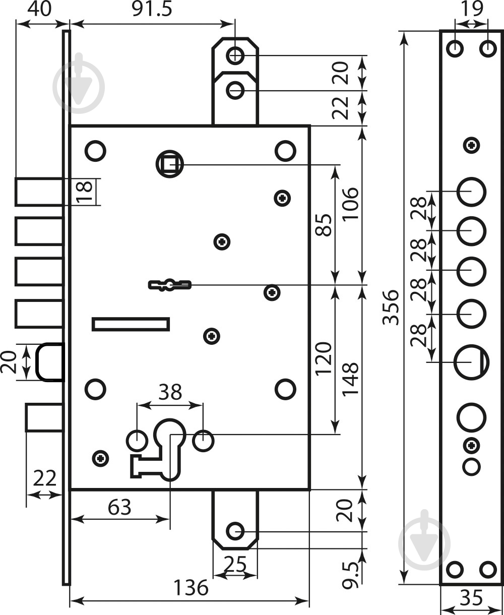 Дверний замок вхідний Mottura 54797TBDR54 нержавіюча сталь - фото 5 Дверний замок вхідний Mottura 54797TBDR54 нержавіюча сталь - фото 5