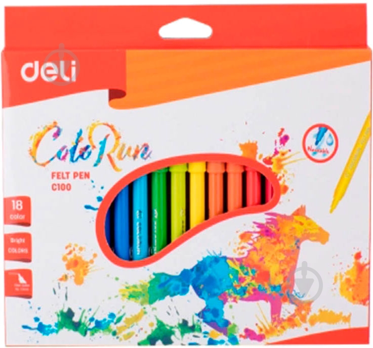 Фломастеры Color Run 18 шт. С10010 Deli - фото 1 Фломастеры Color Run 18 шт. С10010 Deli - фото 1