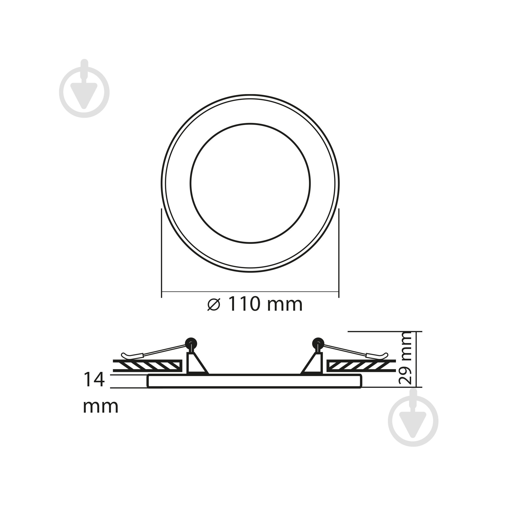 Светильник встраиваемый (Downlight) Videx 6 Вт LED-модуль 5000 / 2700 К белый 27946 - фото 10
