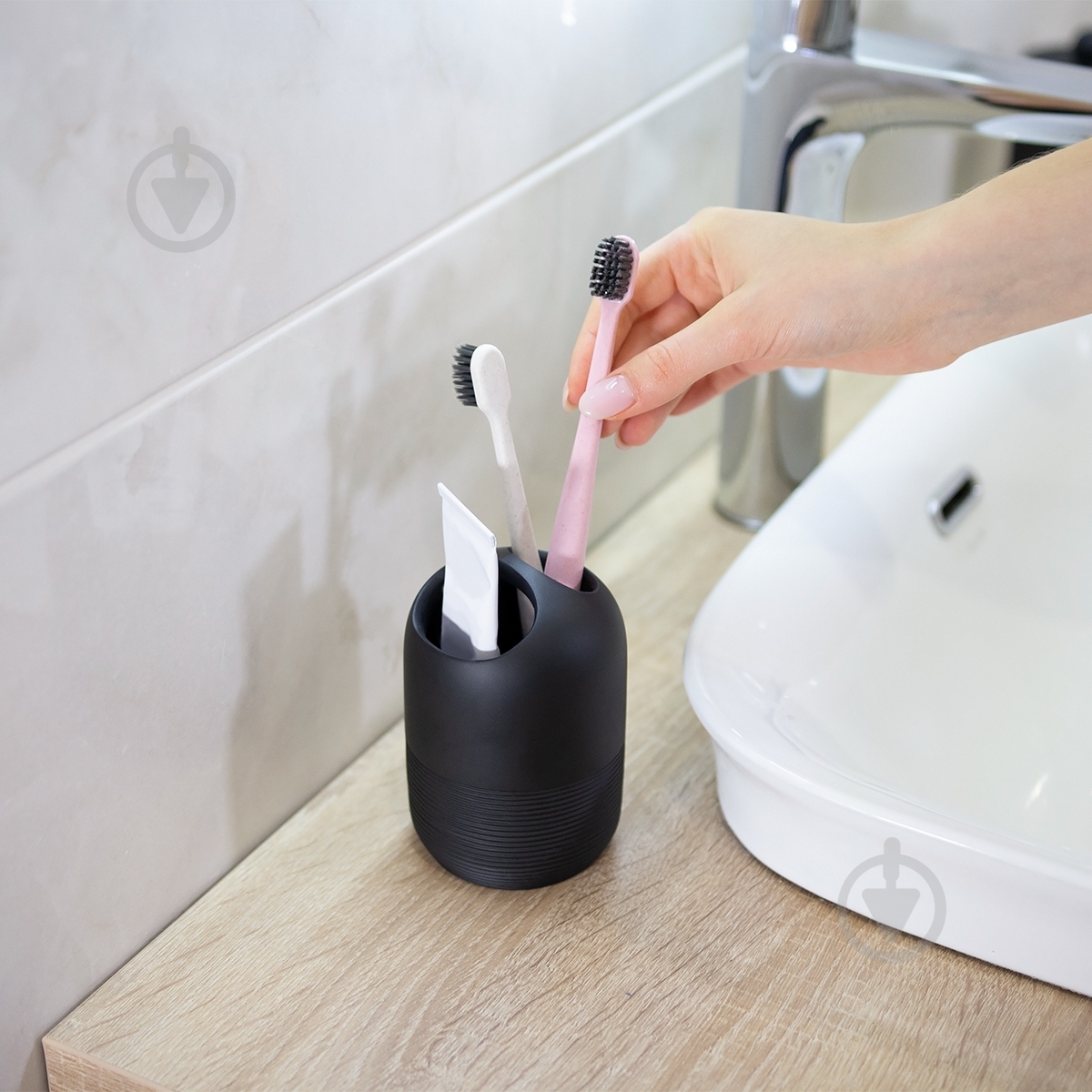 Підставка для зубних щіток MVM Boston BA-03 Black - фото 4 Підставка для зубних щіток MVM Boston BA-03 Black - фото 4
