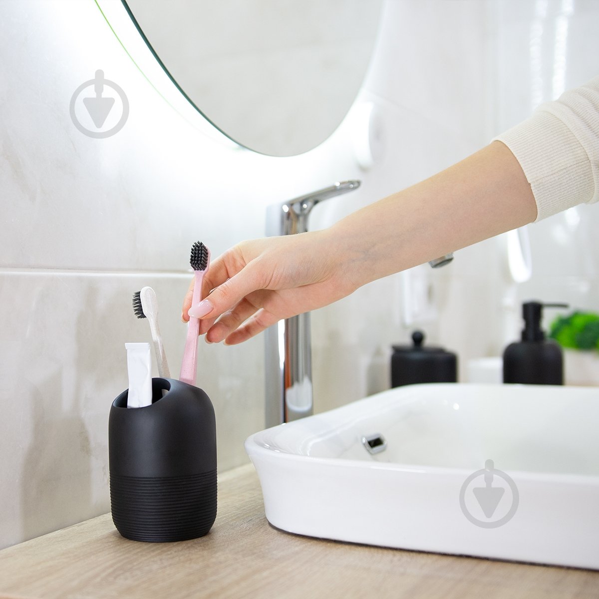 Підставка для зубних щіток MVM Boston BA-03 Black - фото 5 Підставка для зубних щіток MVM Boston BA-03 Black - фото 5