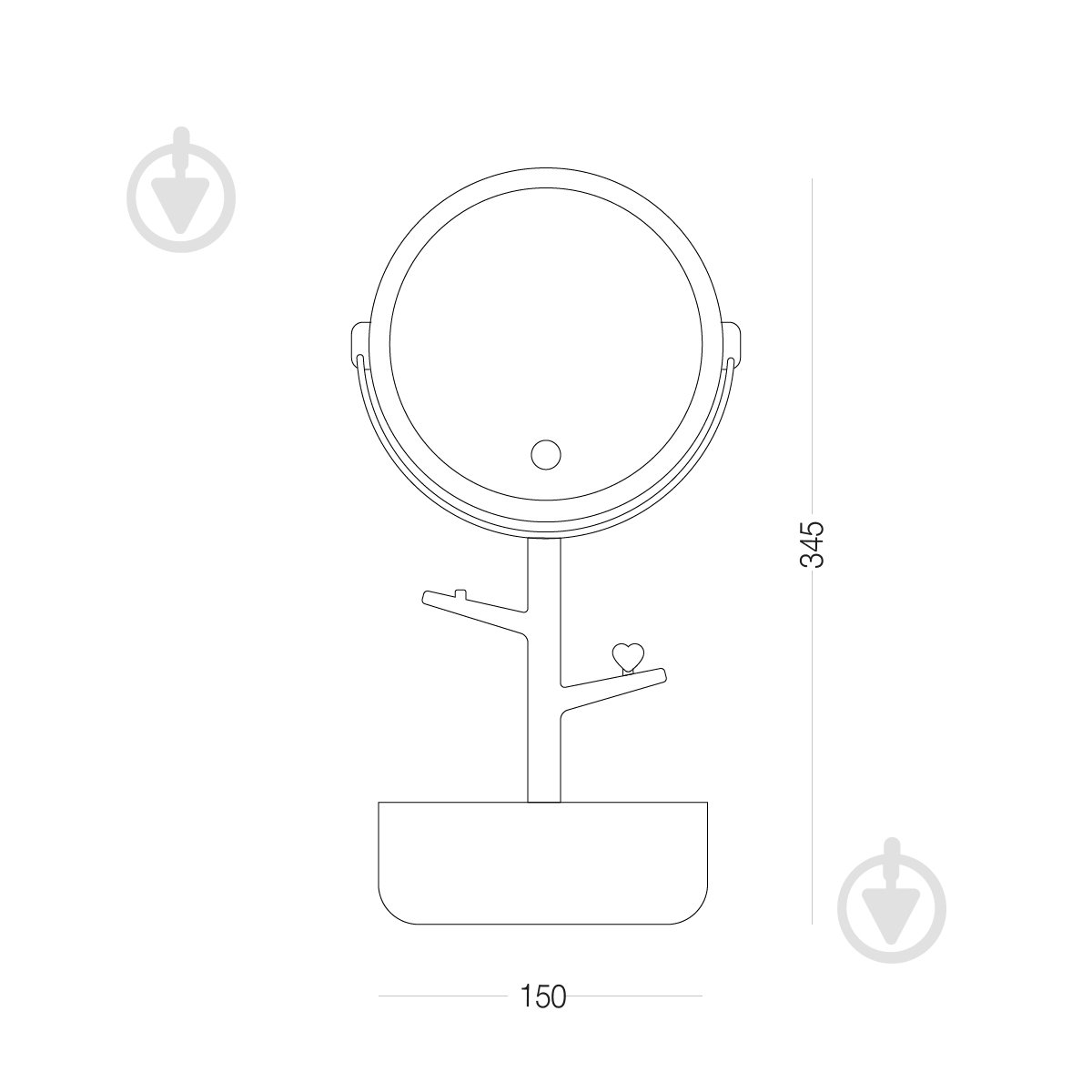 Зеркало косметическое BP-37 WHITE - фото 7