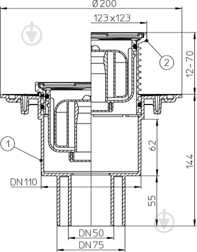 Душовий трап HL (Hutterer & Lechner GmbH) HL310NPr E - фото 2