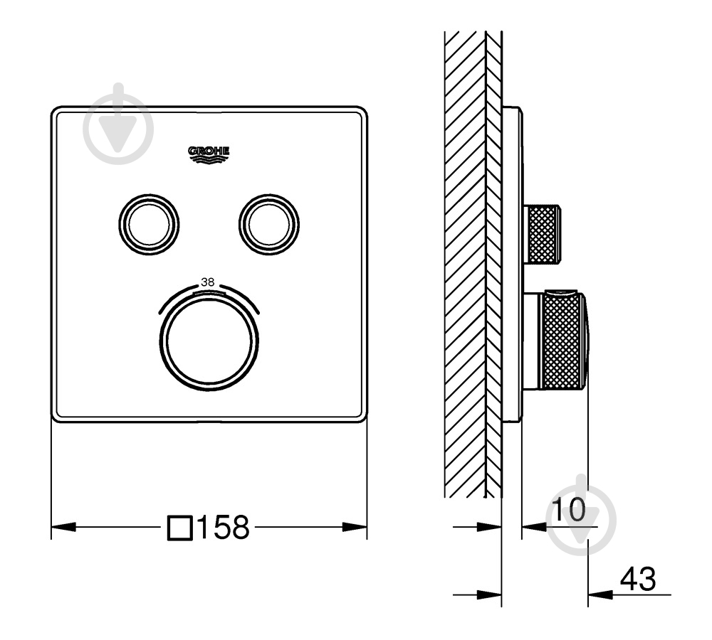 Термостат скрытого монтажа Grohe Grohtherm SmartControl 29124000 - фото 2 Термостат скрытого монтажа Grohe Grohtherm SmartControl 29124000 - фото 2
