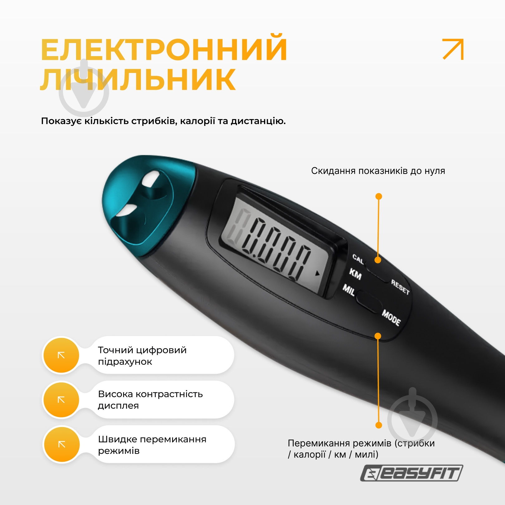 Скакалка EasyFit для бокса TwinRope 2,8 м черный-зеленый - фото 4