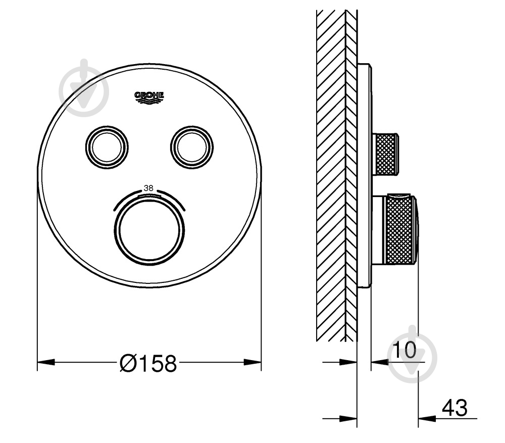 Термостат прихованого монтажу Grohe Grohtherm SmartControl 29119000 - фото 2 Термостат прихованого монтажу Grohe Grohtherm SmartControl 29119000 - фото 2