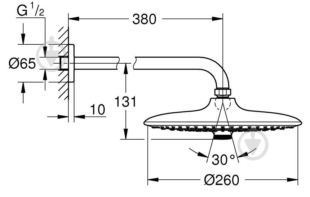 Верхний душ Grohe Euphoria 260 26458000 - фото 2