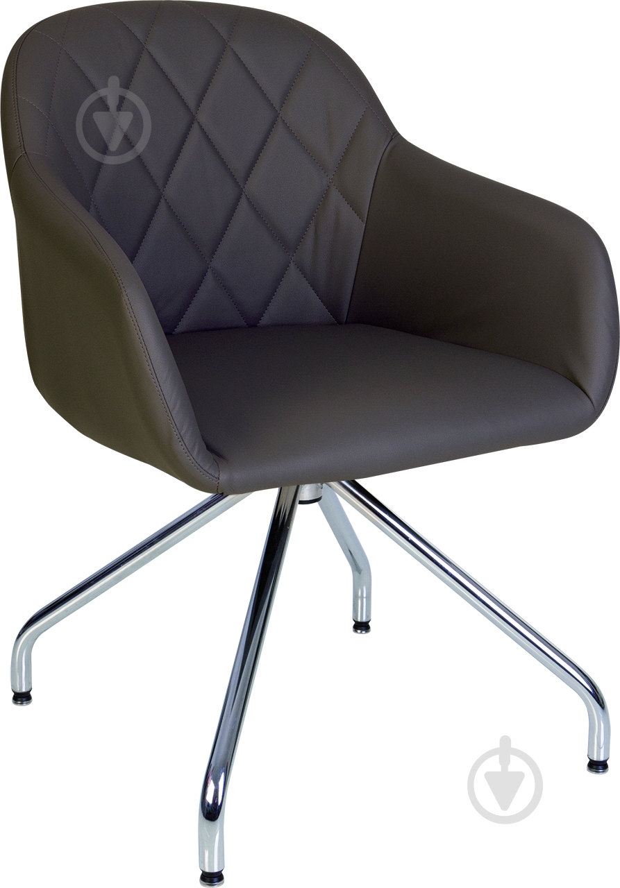 Стілець обідній Nowy Styl WESTER 4S CHROME ECO35 хром/мокко - фото 1