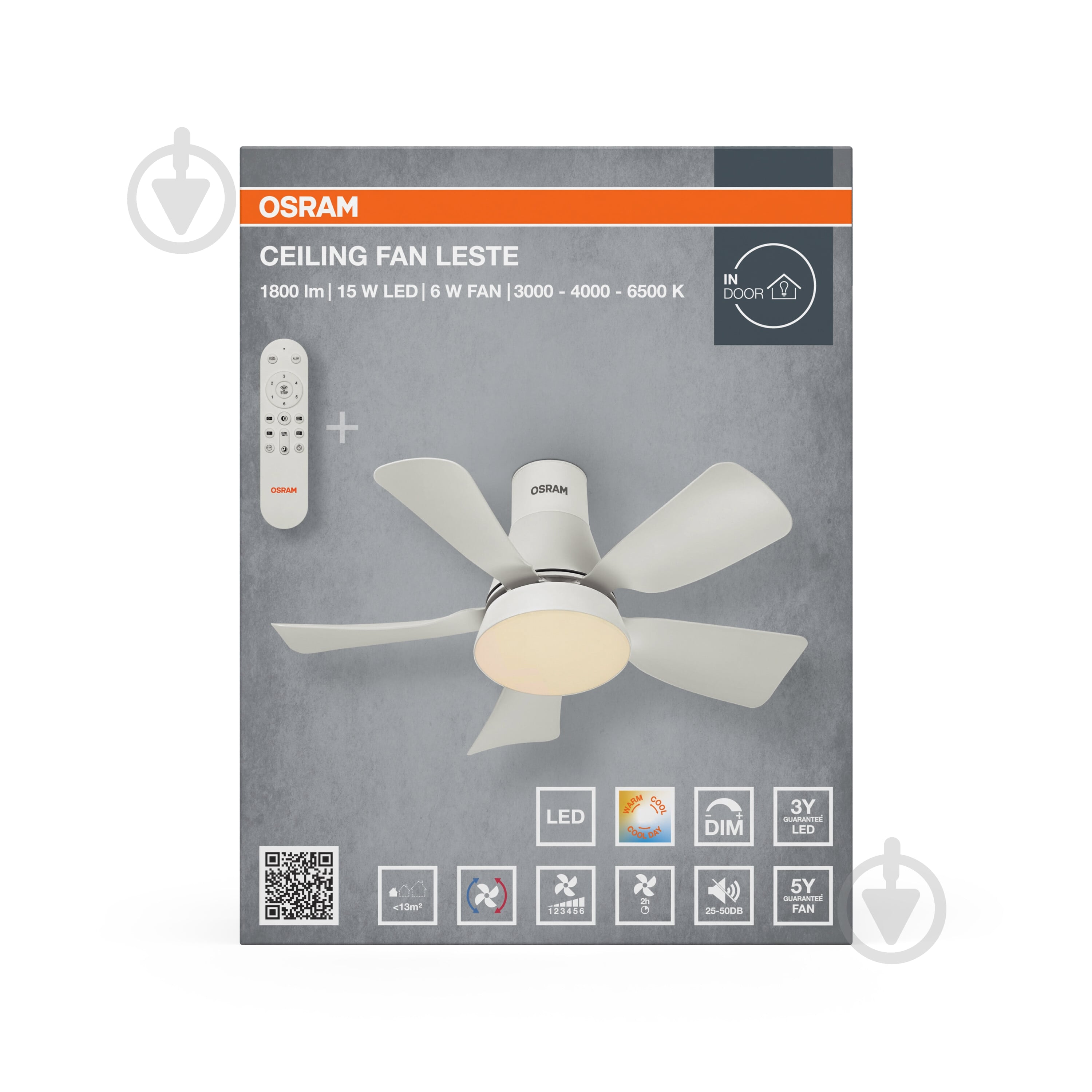 Люстра-вентилятор Osram Ceiling DIM 15 Вт белый FAN LESTE - фото 17