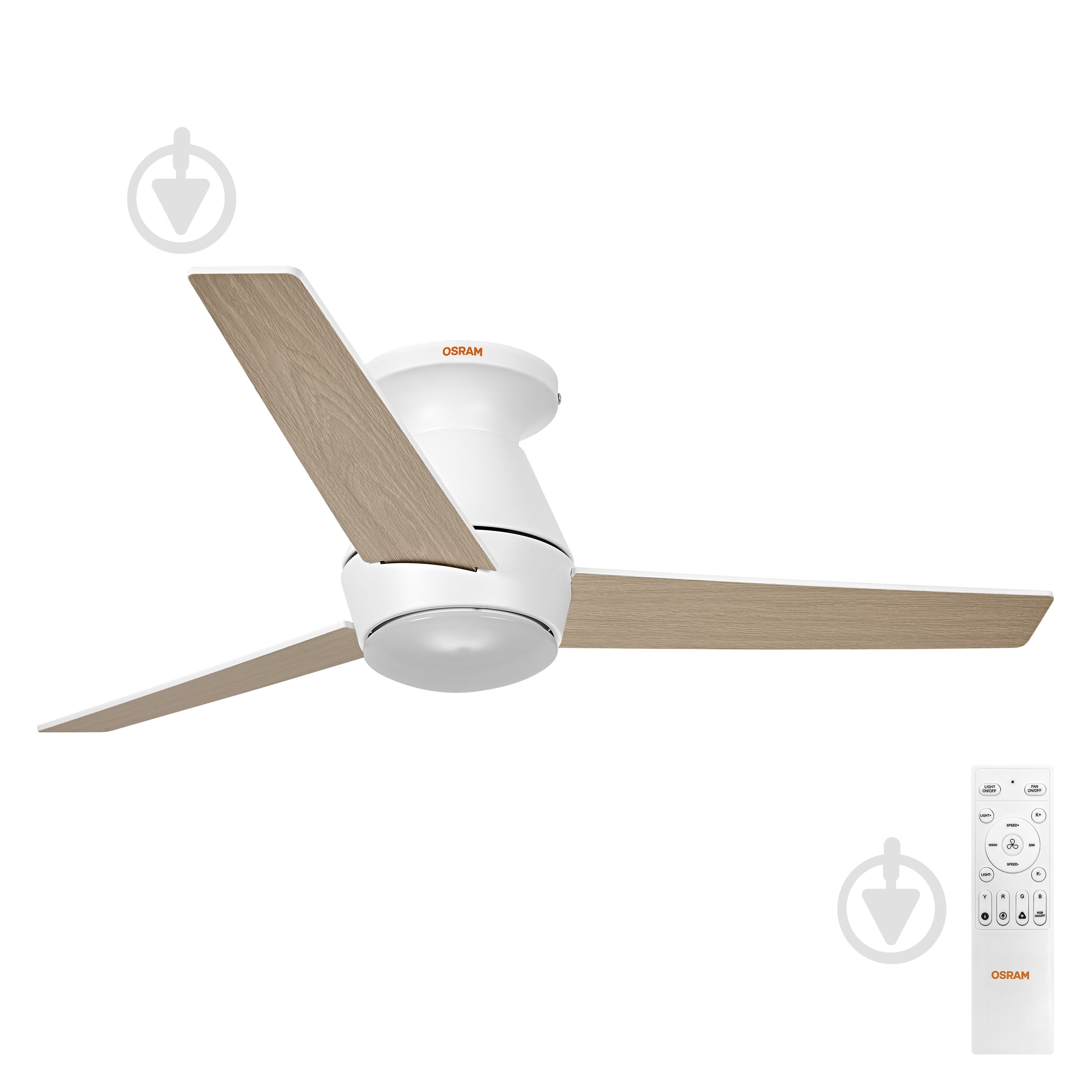 Люстра-вентилятор Osram Ceiling RGB DIM 18 Вт білий/дерево FAN NORDES - фото 2