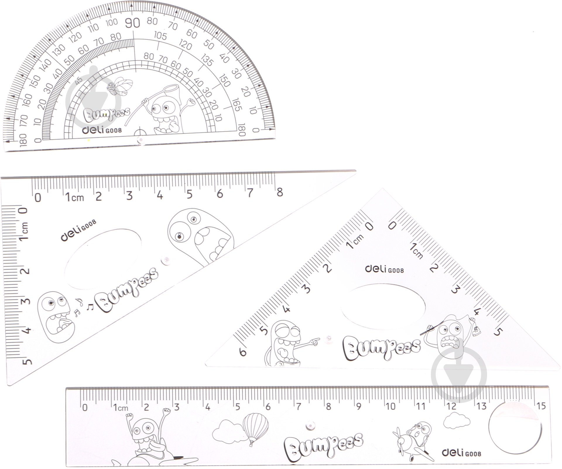 Набор линеек Bumpees 4 предмета Deli - фото 1