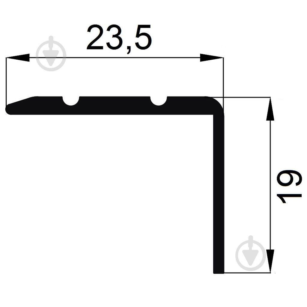 Лестничный профиль рифленый АЛЮПРО 23,5х1800 мм зебрано песочный - фото 2