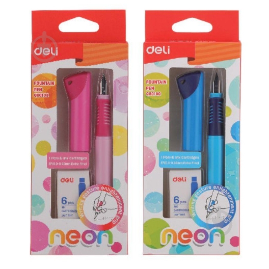 Ручка перьевая Deli Neon EQ80100 микс - фото 1 Ручка перьевая Deli Neon EQ80100 микс - фото 1