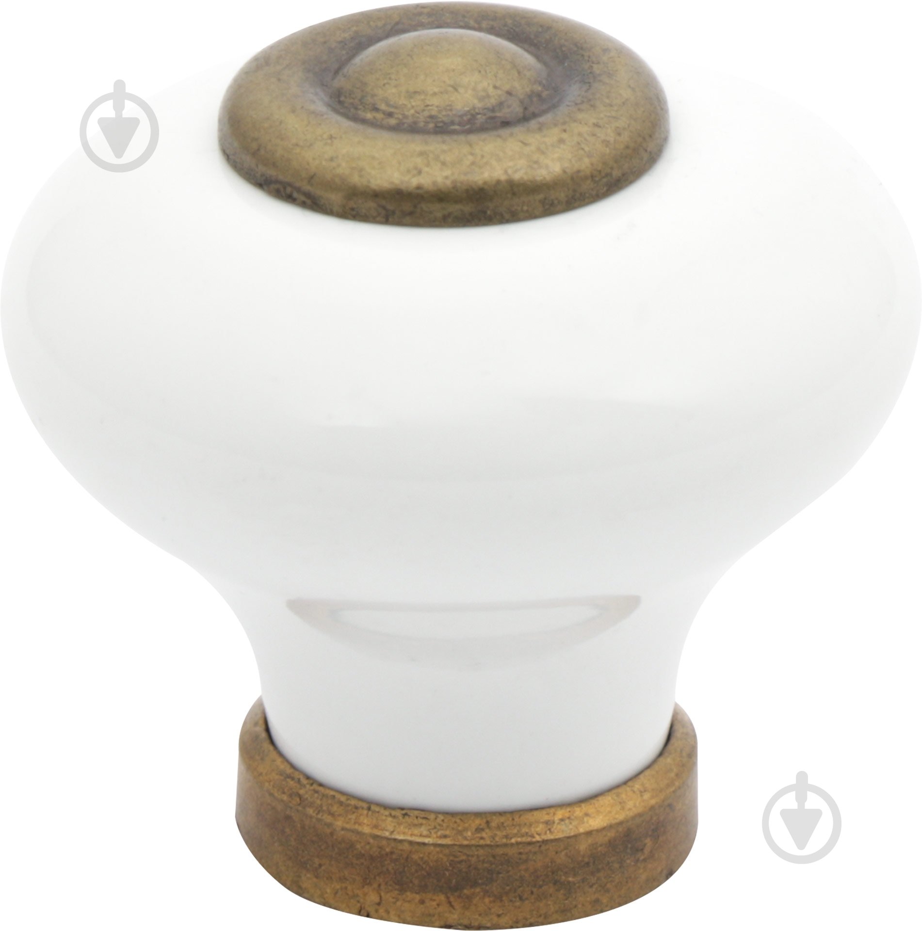 Мебельная ручка кнопка REI 824.35 античная латунь - фото 1