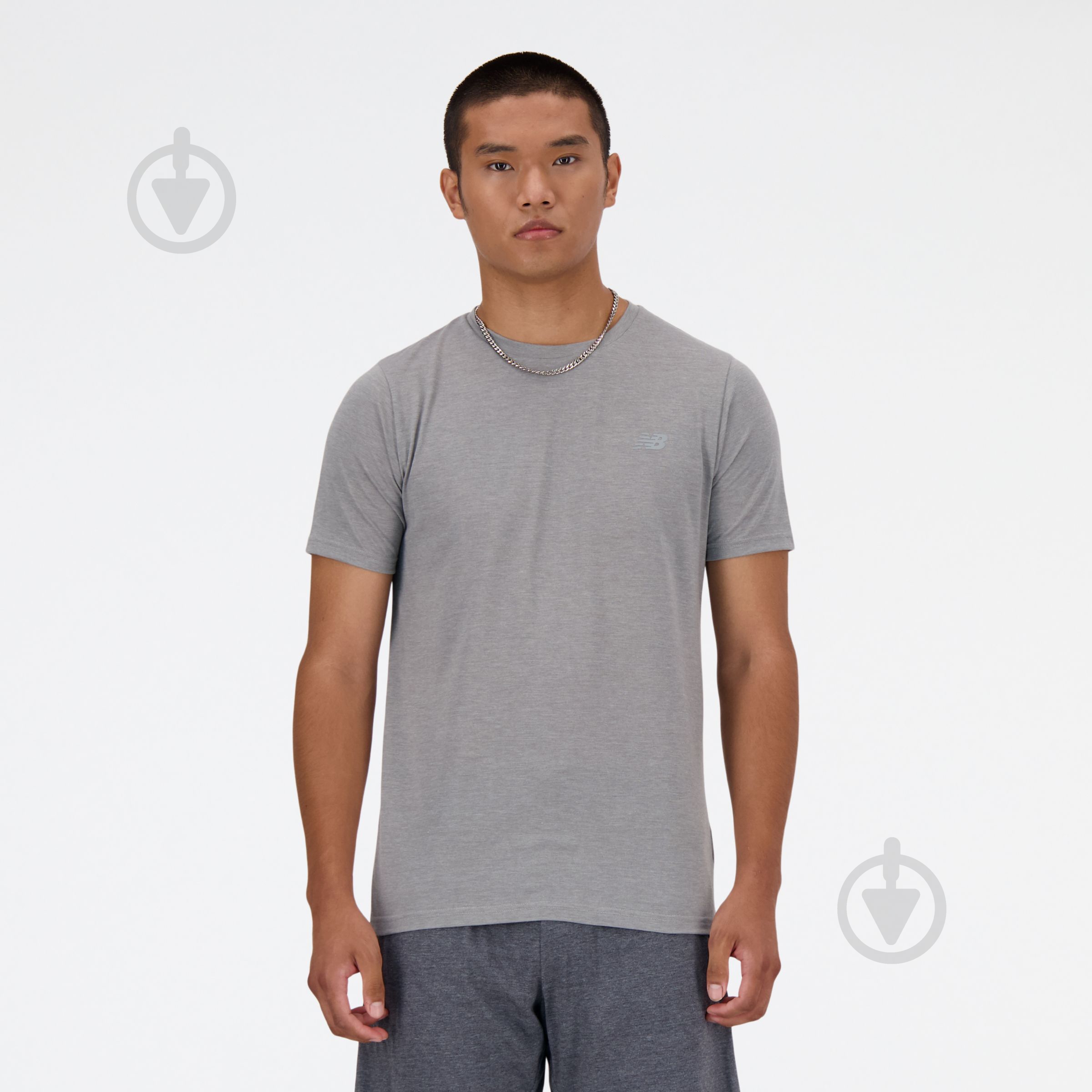 Футболка New Balance NEW BALANCE HEATHER TECH TEE MT41070AGT р.L сірий - фото 1