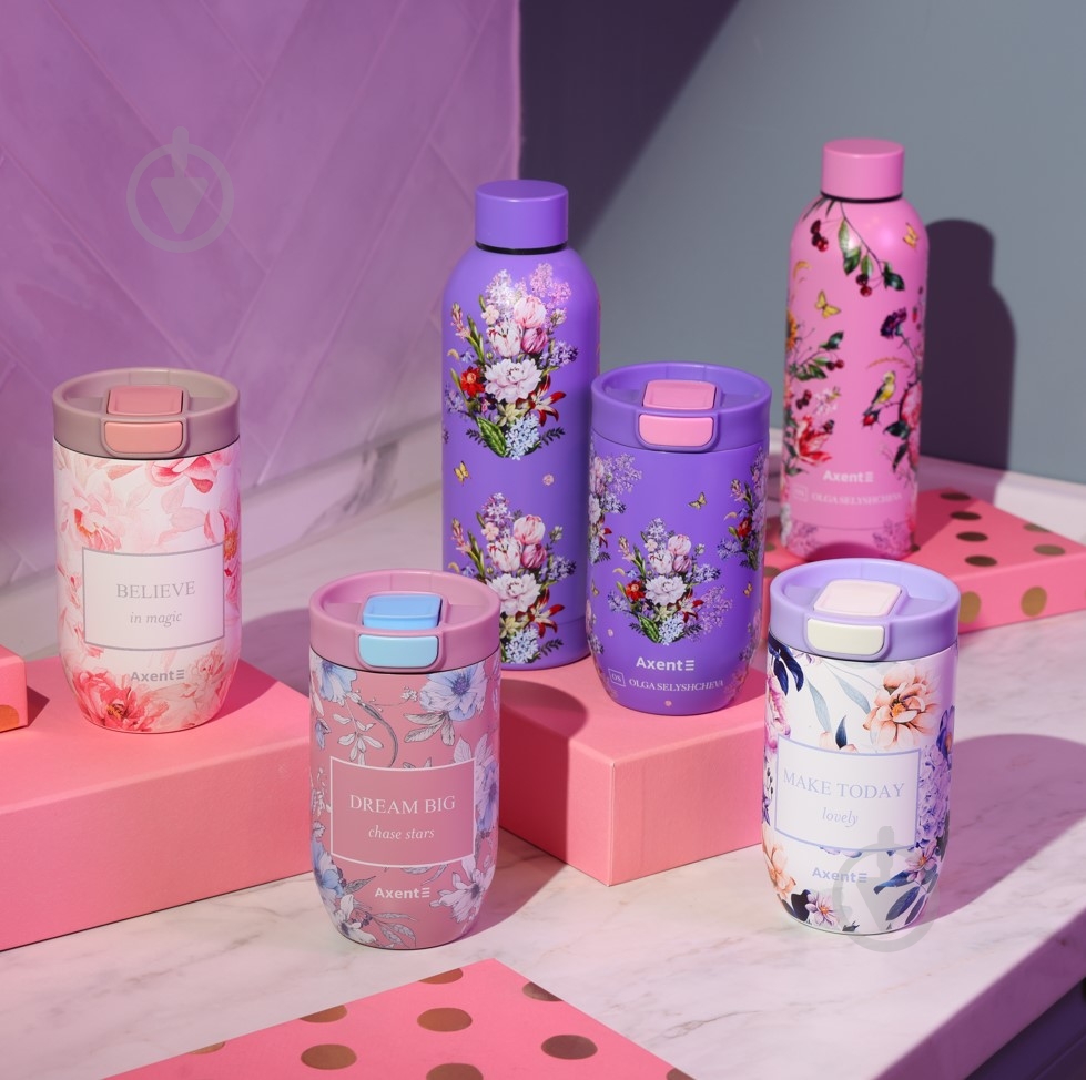 Термокружка KITE Violet Whispers 350 мл 8721-10-A с рисунком - фото 4