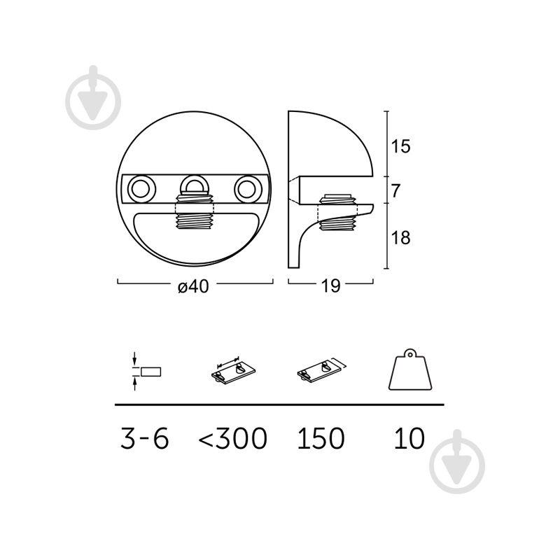 Держатель для полок REI 98-Pc 4-6 мм хром - фото 4