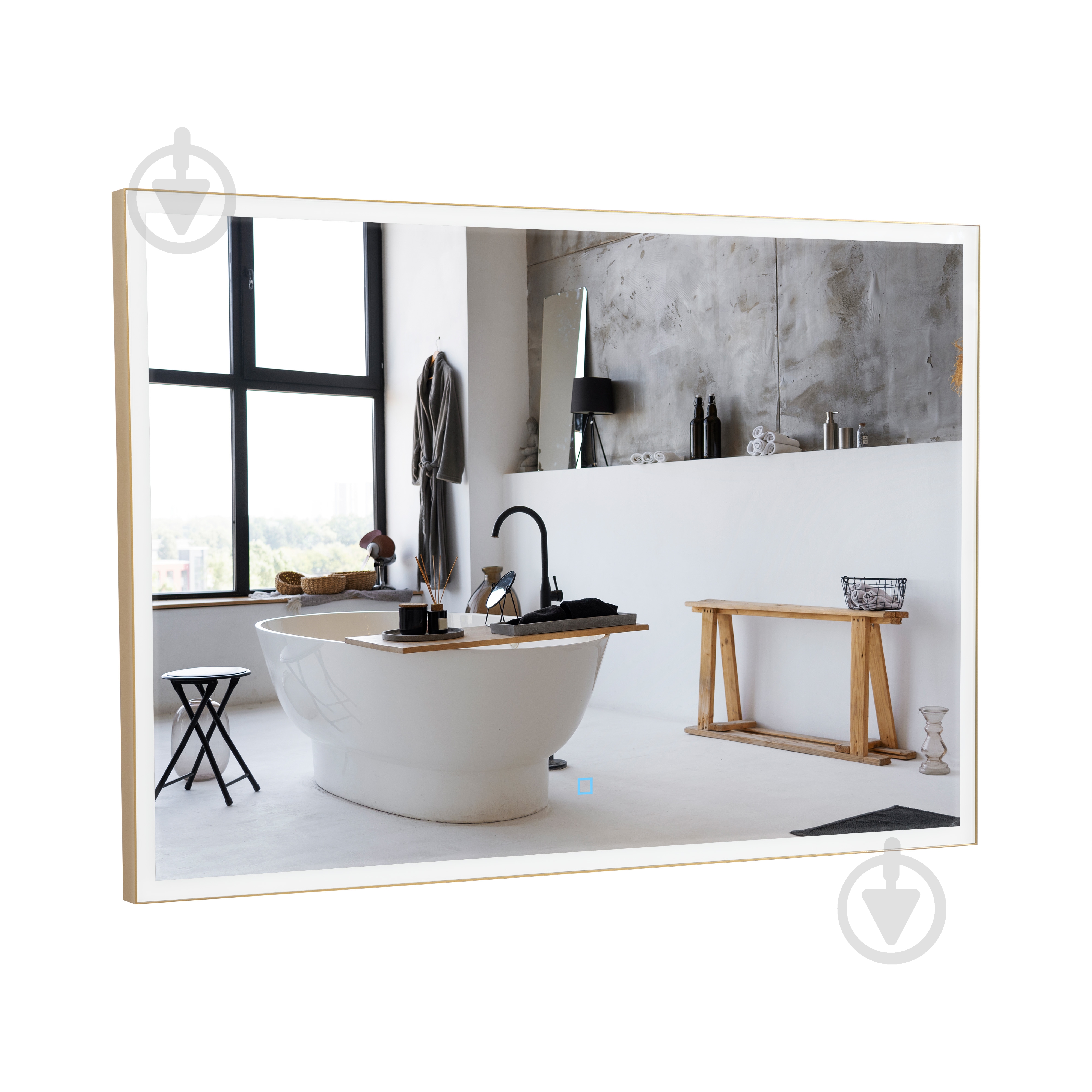 Дзеркало з вбудованим підсвічуванням Aqua Rodos Luce gold 100х70 sensor - фото 1