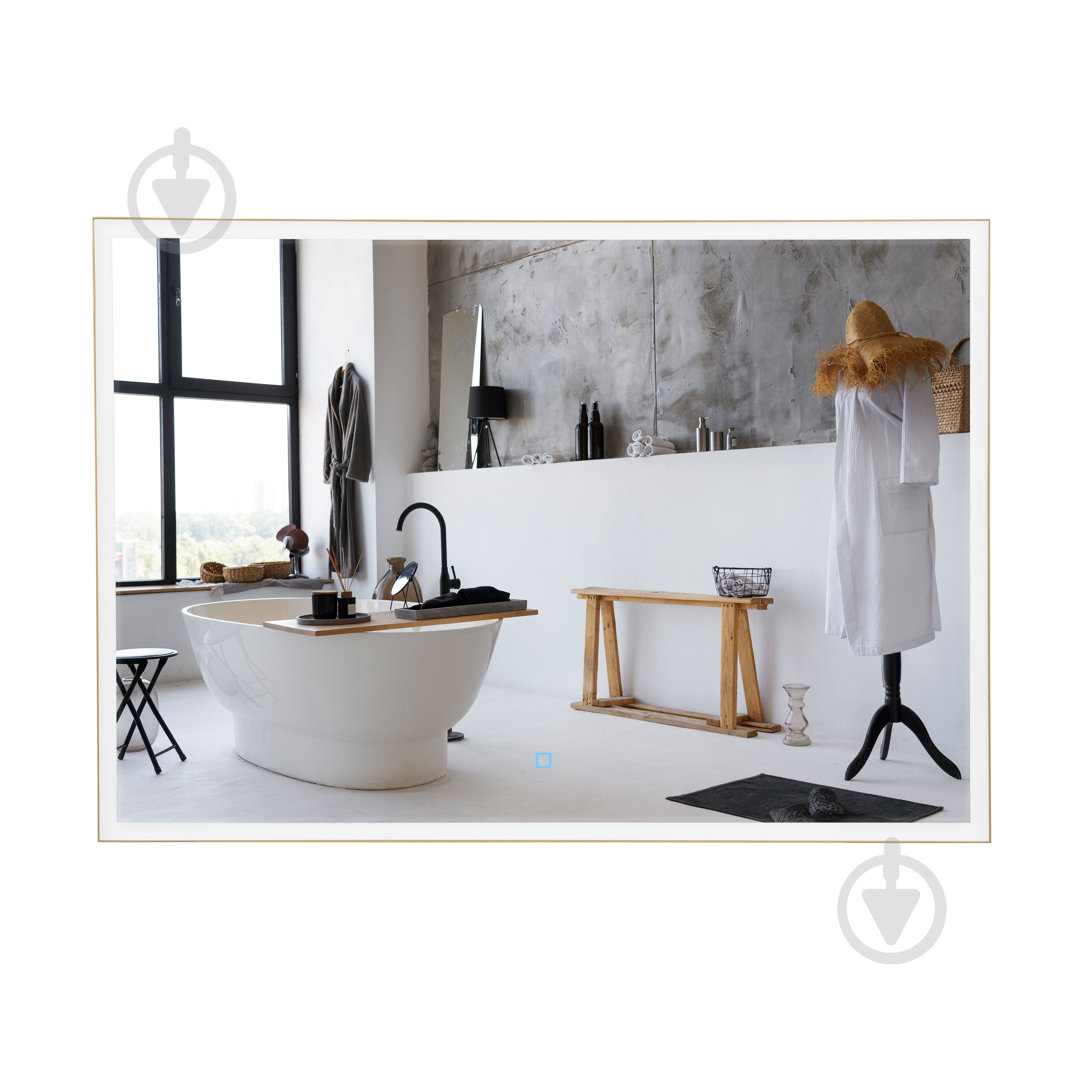 Дзеркало з вбудованим підсвічуванням Aqua Rodos Luce gold 100х70 sensor - фото 2