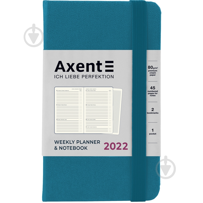 Еженедельник 2022 Pocket Strong А6- синий индиго Axent - фото 1
