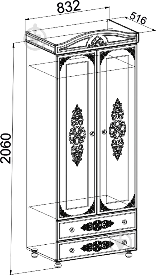 Шкаф Санти Мебель Белль АС-02 белый - фото 5