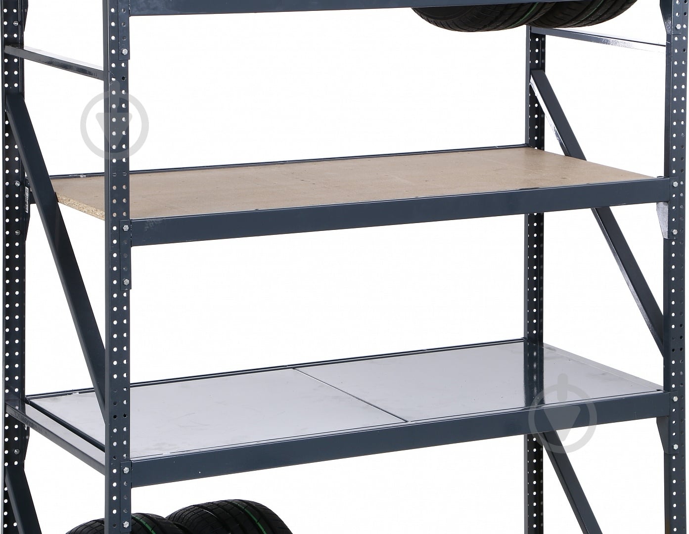 Стелаж «Атлант-400» на 4 полки 1800x1280x550 мм графит - фото 6