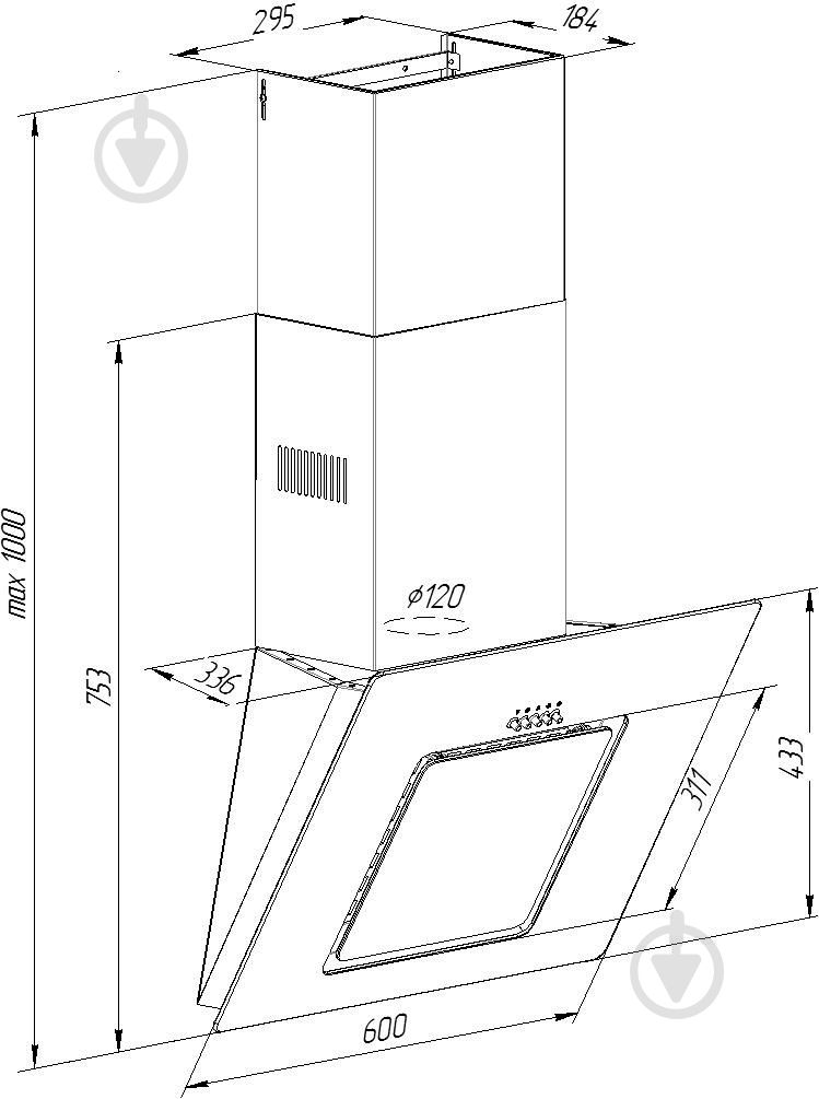 Вытяжка Pyramida NR-F 60 M BL IX (LED) - фото 8 Вытяжка Pyramida NR-F 60 M BL IX (LED) - фото 8