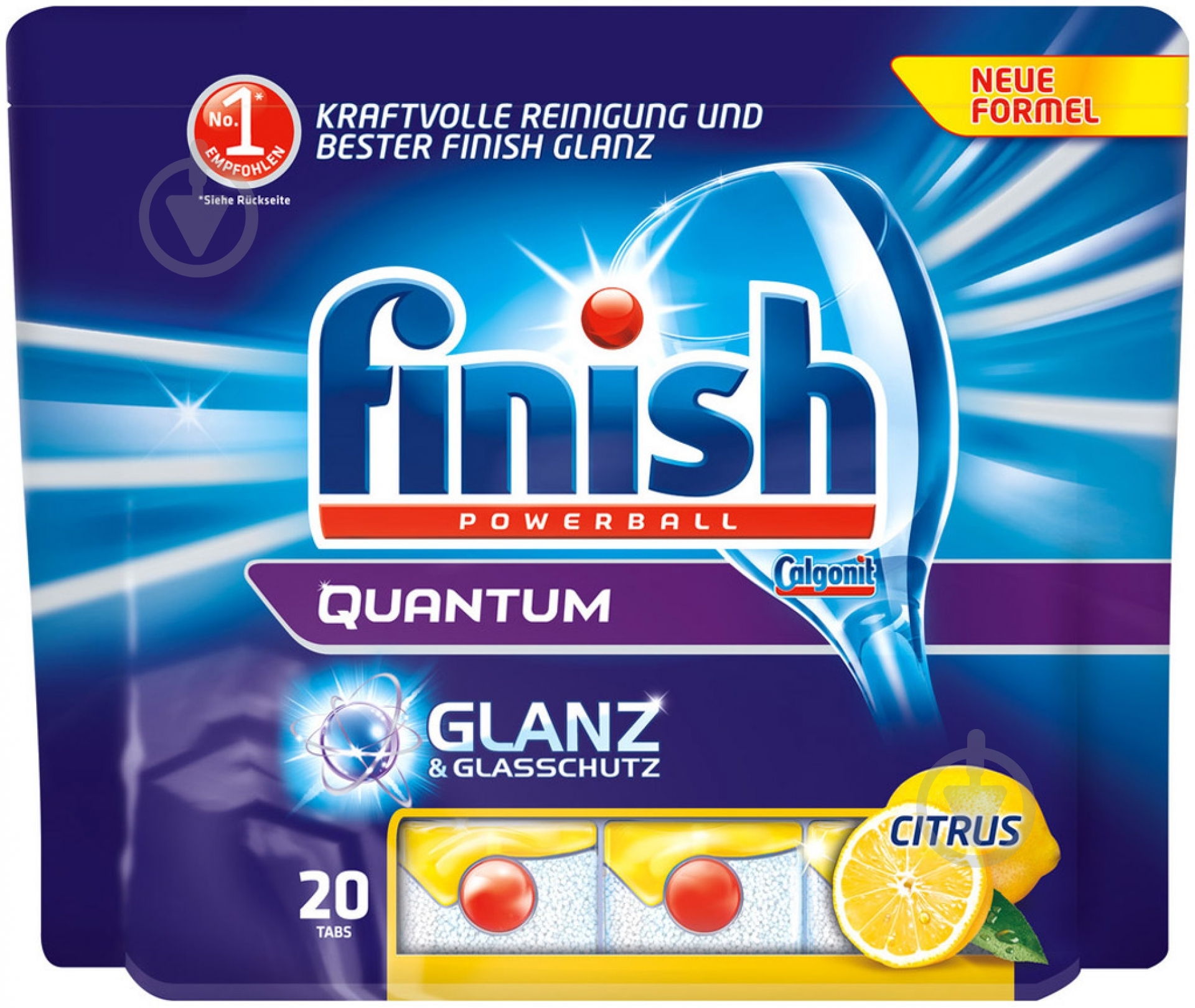 Таблетки для посудомоечных машин Finish PowerBall Quantum лимон 20 шт. - фото 1 Таблетки для посудомоечных машин Finish PowerBall Quantum лимон 20 шт. - фото 1