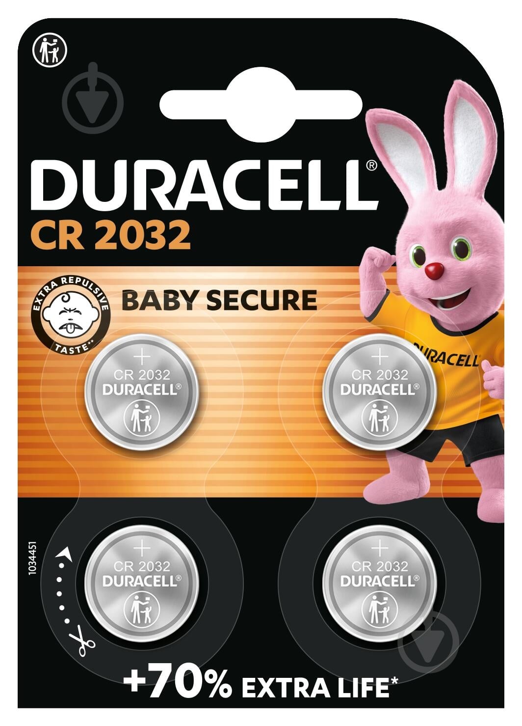 Батарейка Duracell специальная литиевая типу таблетка 3В CR2032/CR 4 шт. - фото 2