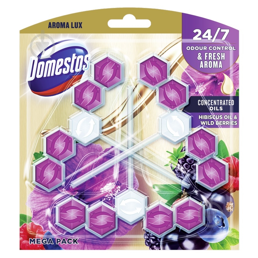 Туалетный блок Domestos Свежесть гибискуса и лесных ягод 68789048 - фото 1